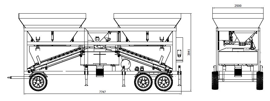 Industrial Mobile Concrete Batching Plant / Mini Mobile Batching Plant 50m³/H Fast moving on site