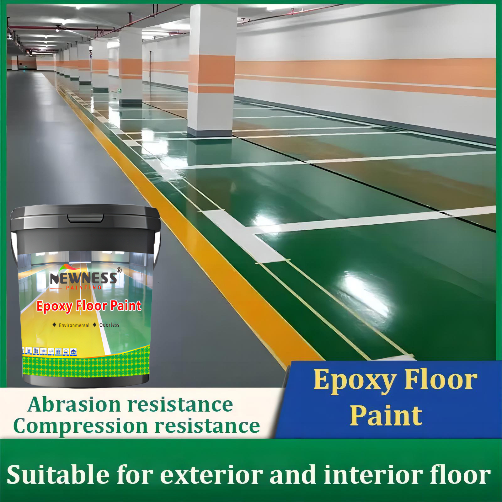 Workshop Concrete Waterbase Epoxy Resin Floor Paints for Building Coating