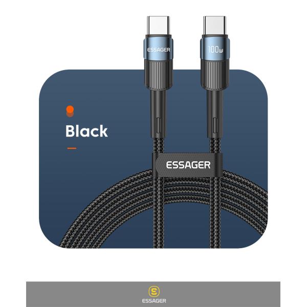 Fast Charging USB C To C Data Cable Wired Braided 100W For Mobile Phone Accessories