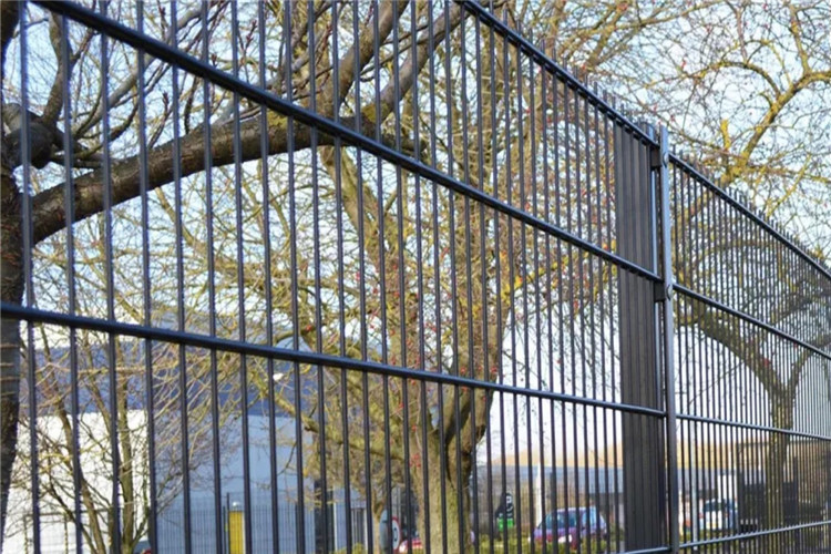 Security Double Wire Fencing Or Twin Wire Mesh Fence Use Round Post
