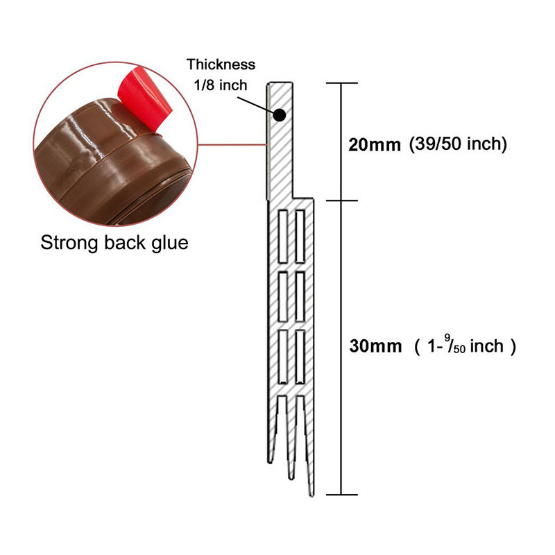 2" Silicone Rubber/PVC Under Door Sweep Weather Stripping Door Bottom Seal Strip Draft Wind Stoppers