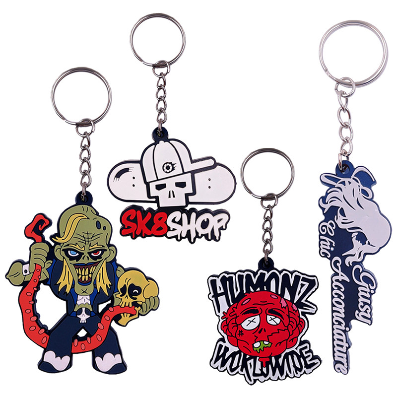 Custom Pvc Keyrings 3D Silicone Kawaii Cartoon Anime Rubber Keychain