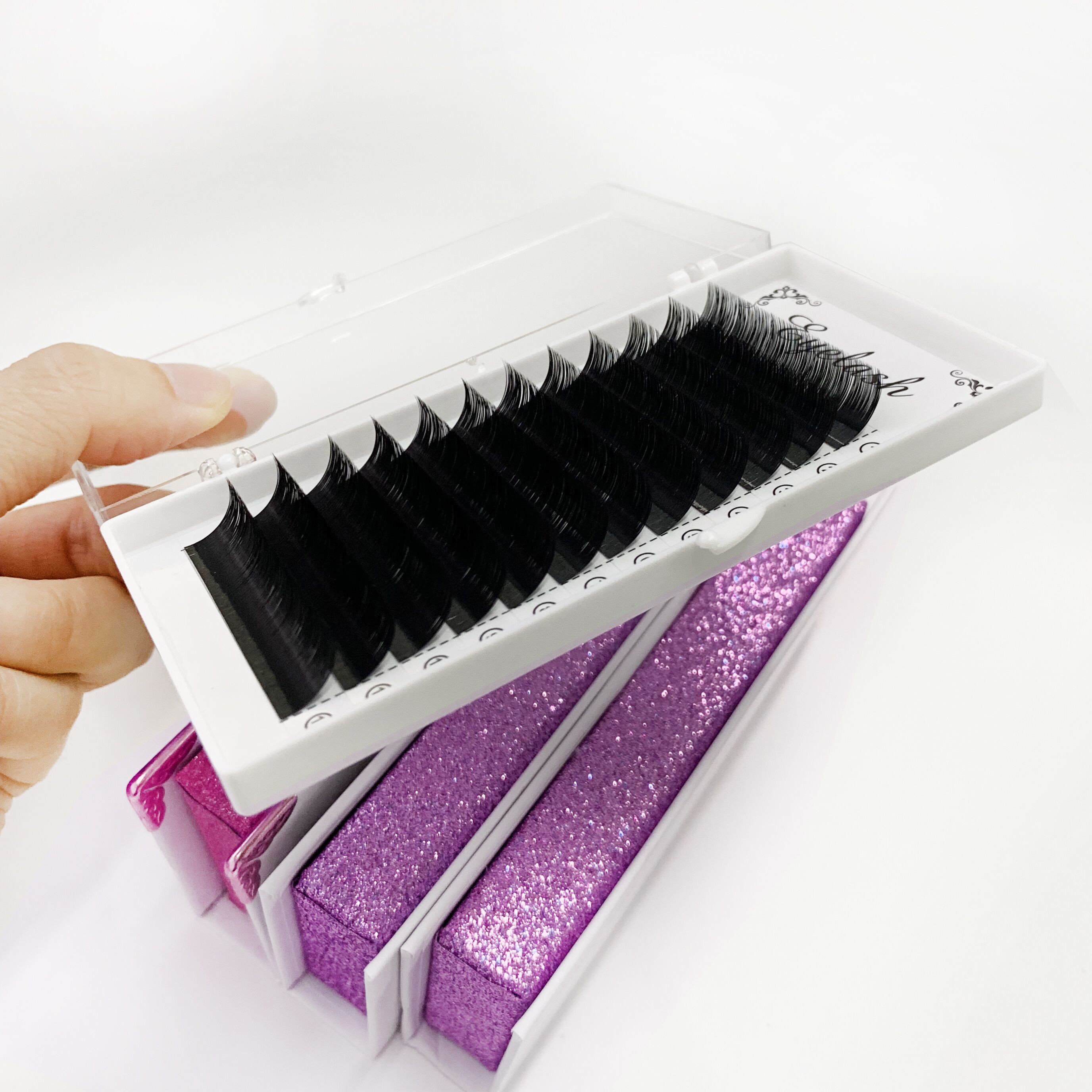 0.05mm Russian Volume Eyelash Extensions , Synthetic Mink Lash Extension