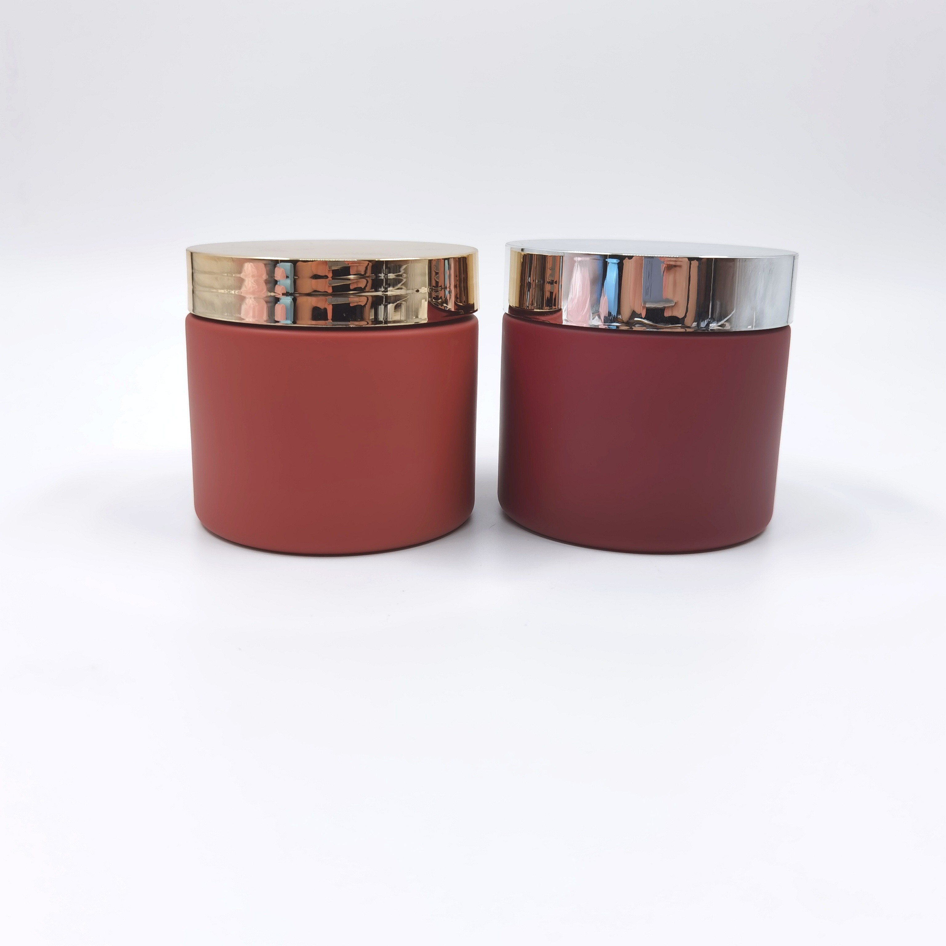200ml Red Matte Double Wall Plastic Jars For Scrub Body Care