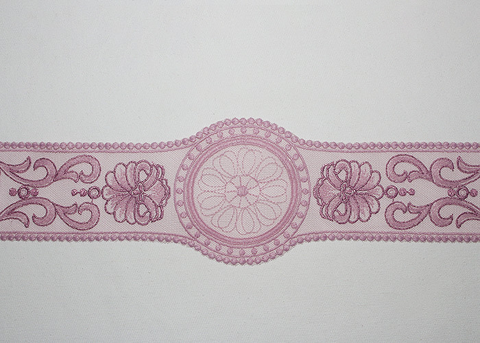 Purple Lace Collar Applique Floral Embroidered Tulle Mesh Trim For Neckline