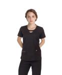 180 GSM V Neck Short Sleeve Spandex Hollow Carved Nurses Medical Uniform