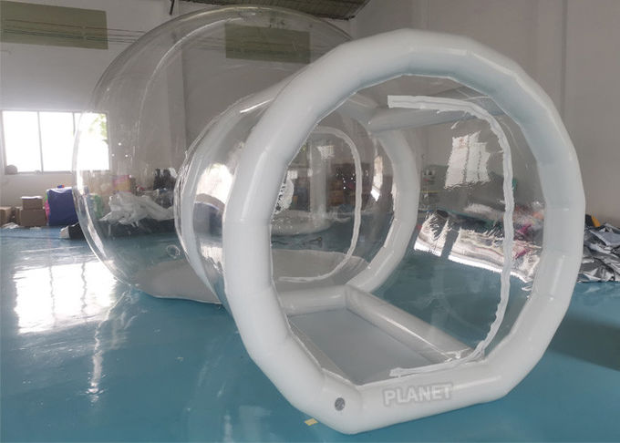 3m 5m Camping Inflatable Clear Bubble Tent With Airtight Tunnel