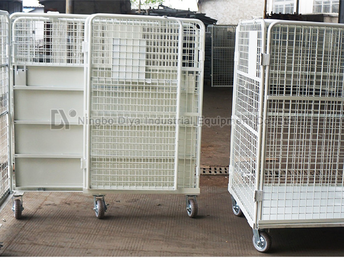 Large Capacity Industrial Rack Storage , Wire Mesh Pallet Storage Cage