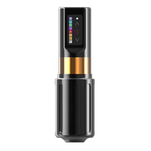 2400mAh Wireless Tattoo Machine With Lithium Polymer Battery Black Gold Color