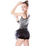 Beautiful Sequins Jazz Tap Costumes Diagonal - Neck Biketard Dance Costume