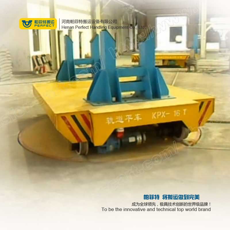 16t  turntable flatbed rail transfer cart
