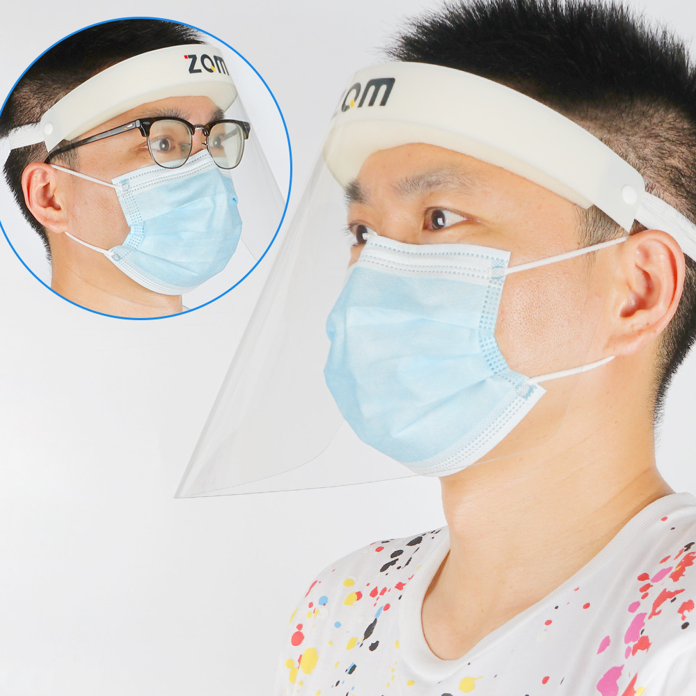 Fluid Resistant Full Cover Face Shield , Plastic Protective Face Shield