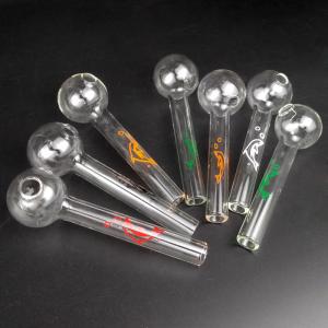 China Great Pyrex Glass Water Pipe , Hand Blown Clear Glass Oil Burner Bong wholesale