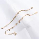 Ethiopian Wedding Beaded Bracelets Jewelry Alloy Gold Clear Acrylic 21.5mm Screw
