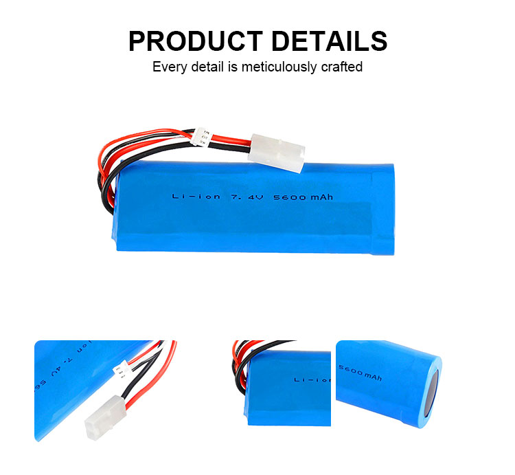 Rechargeable 18650 li ion battery pack 7.4v 5600mah Li-ion Battery Pack for electrick