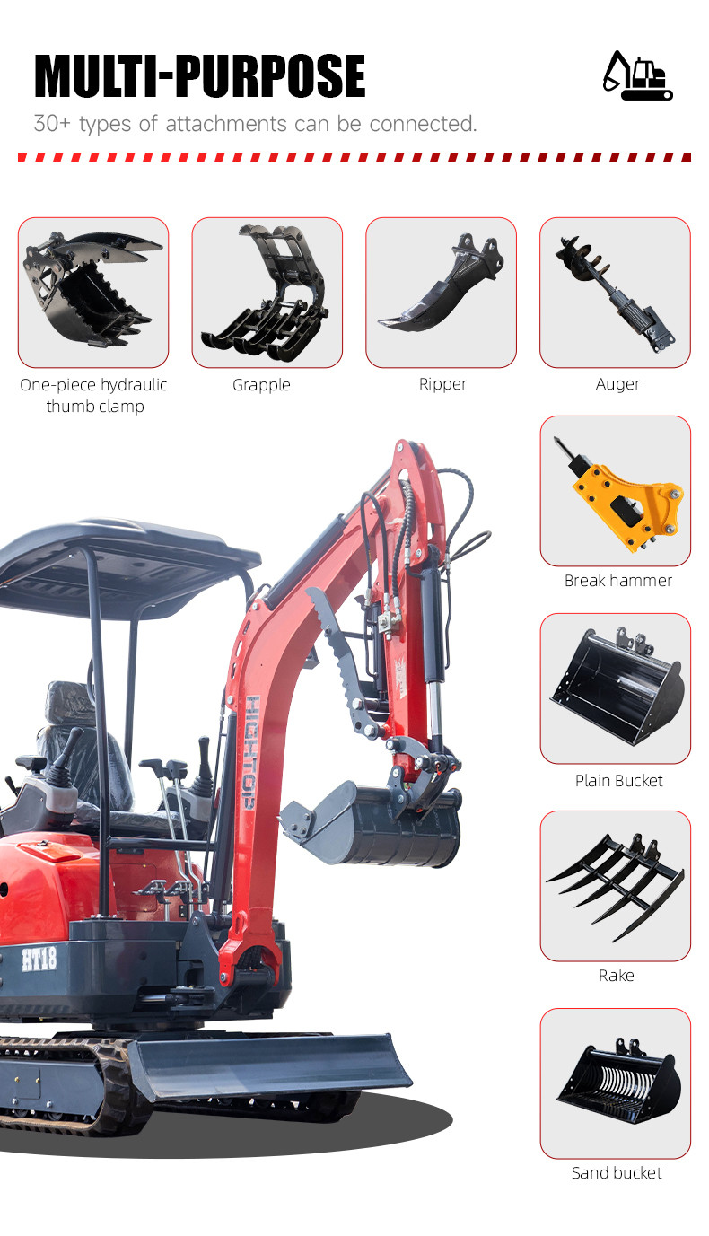 Compact Powerful Mini Hydraulic Excavator With 1800kg Operating Weight