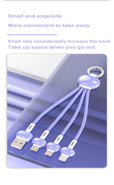 Usb 2.0 Type C Cable Keychain Data Cable Liquid Silicone 13cm Android 8pin