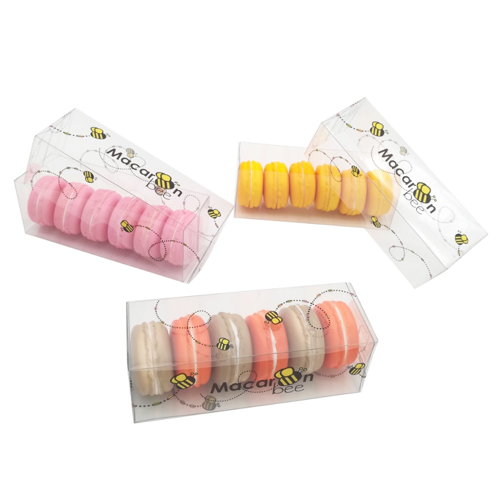 Plastic PVC PET candy cookie custom 6pcs macaron packing gift packaging box Wholesale