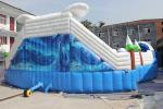 Huge Commercial Inflatable Water Park , Frozen Themed Aqua Park Equipment
