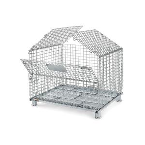 China Warehouse Galvanized Steel Metal Wire Mesh Storage Cages Foldable wholesale