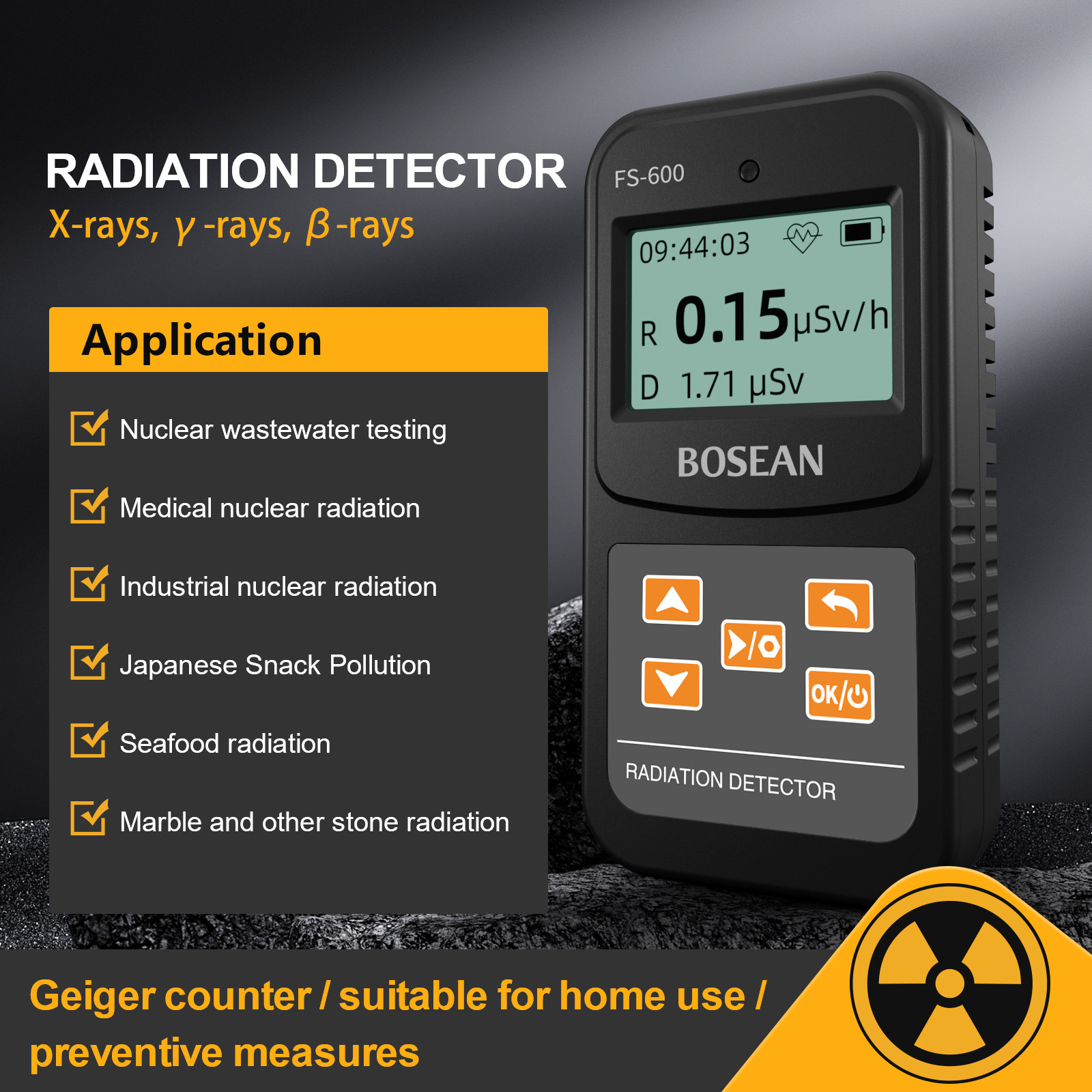 Geiger Counter X Ray Beta Gamma Detector Handheld Counter Emission Dosimeter