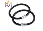 6mm Thickness Leather Engraved Magnetic Buckle Bracelet