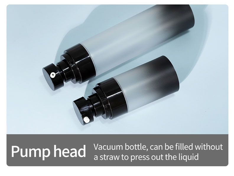 Airless Skin Care Packaging Bottles Black Airless Pump Bottle Base Material ABS Collar Material AS