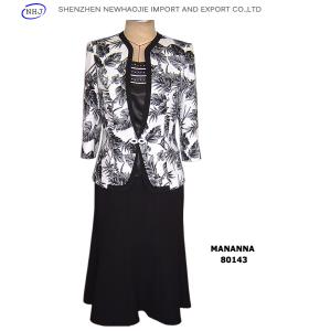 China Ladies elegant prints 3 piece suit wholesale