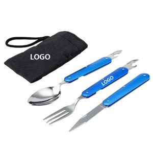 China Outdoor Stainless Steel Folding Picnic Tablewares Logo Customized wholesale