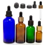 Green Blue 50ml 100ml Glass Dropper Bottle Cosmetic Packaging ODM