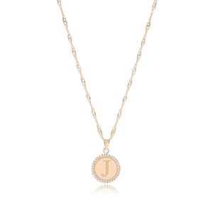 China 18K Gold ‘J’ Pendant Necklace wholesale