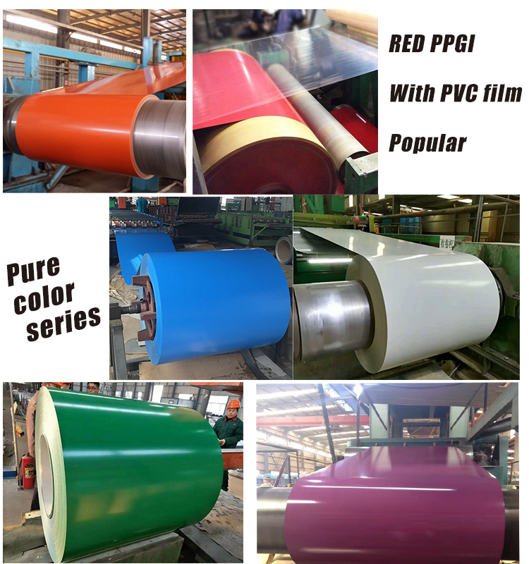 RAL3003 Z60 20/7 Color Coated Steel Coil PPGI Steel Coil Prepainted Galvanized Steel Coil with Non-chromate Passivated