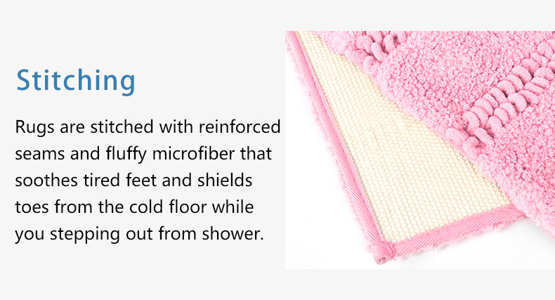 100% Polyester Bathtub Soft Shaggy Bath Rug Mat Water Absorbent