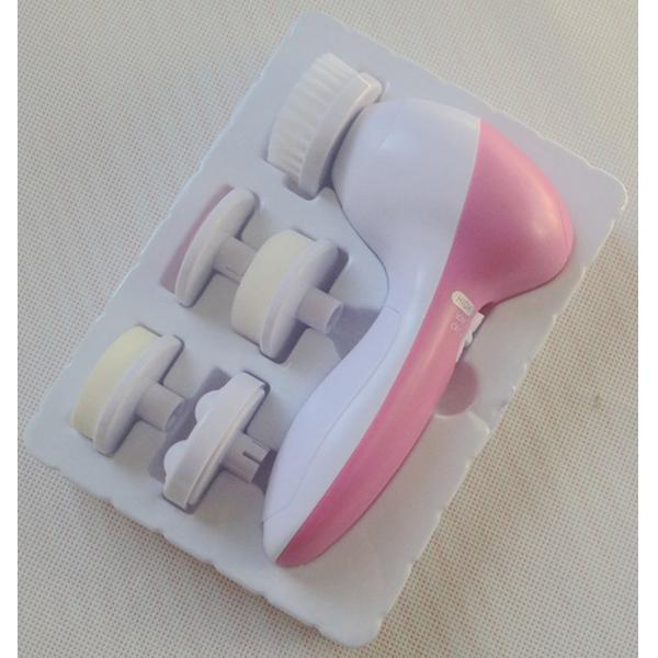 Plastic 5 In1 Face Massage Machine Customized Color Make Up With Soft Brush