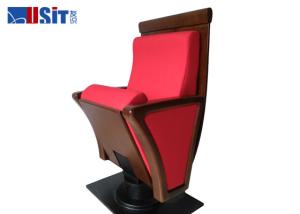 China High End Wooden Auditorium Theater Seating Red Color With Single Steel Leg wholesale