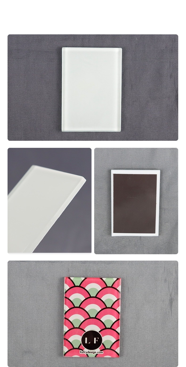 Sublimation Printing Glass Fridge Magnet Rectangular 5*7cm Lightweight
