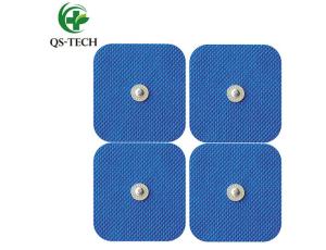 China QS-TECH physical therapy electrode pad 5x5cm snap button electrode wholesale