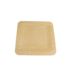 China Square Compostable Plates Bulk Disposable Bamboo Dishware 18cm wholesale