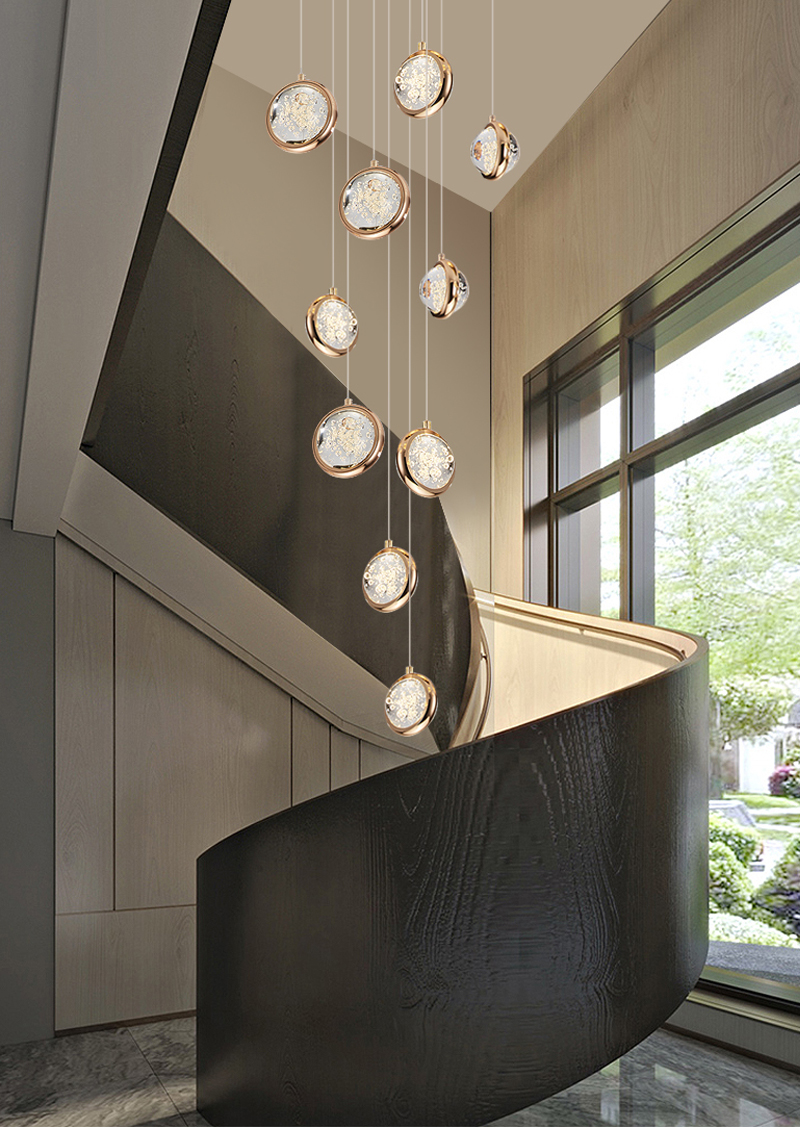 New modern pendant light loft for living room ball crystal villa scandinavian chandelier(WH-NC-63)