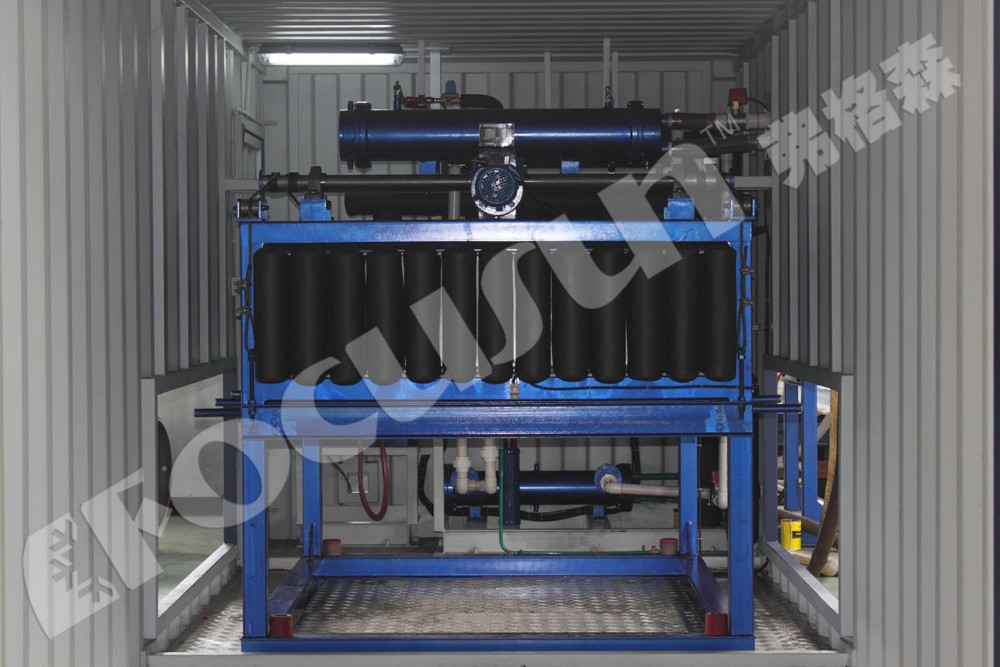 Frascold Compressor Used Air Cooling 1MT Solar Block Ice Making Machine for in Ghana