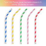 Waterproof Durable Bendable Paper Straws Dye Free Paper Cocktail Straws