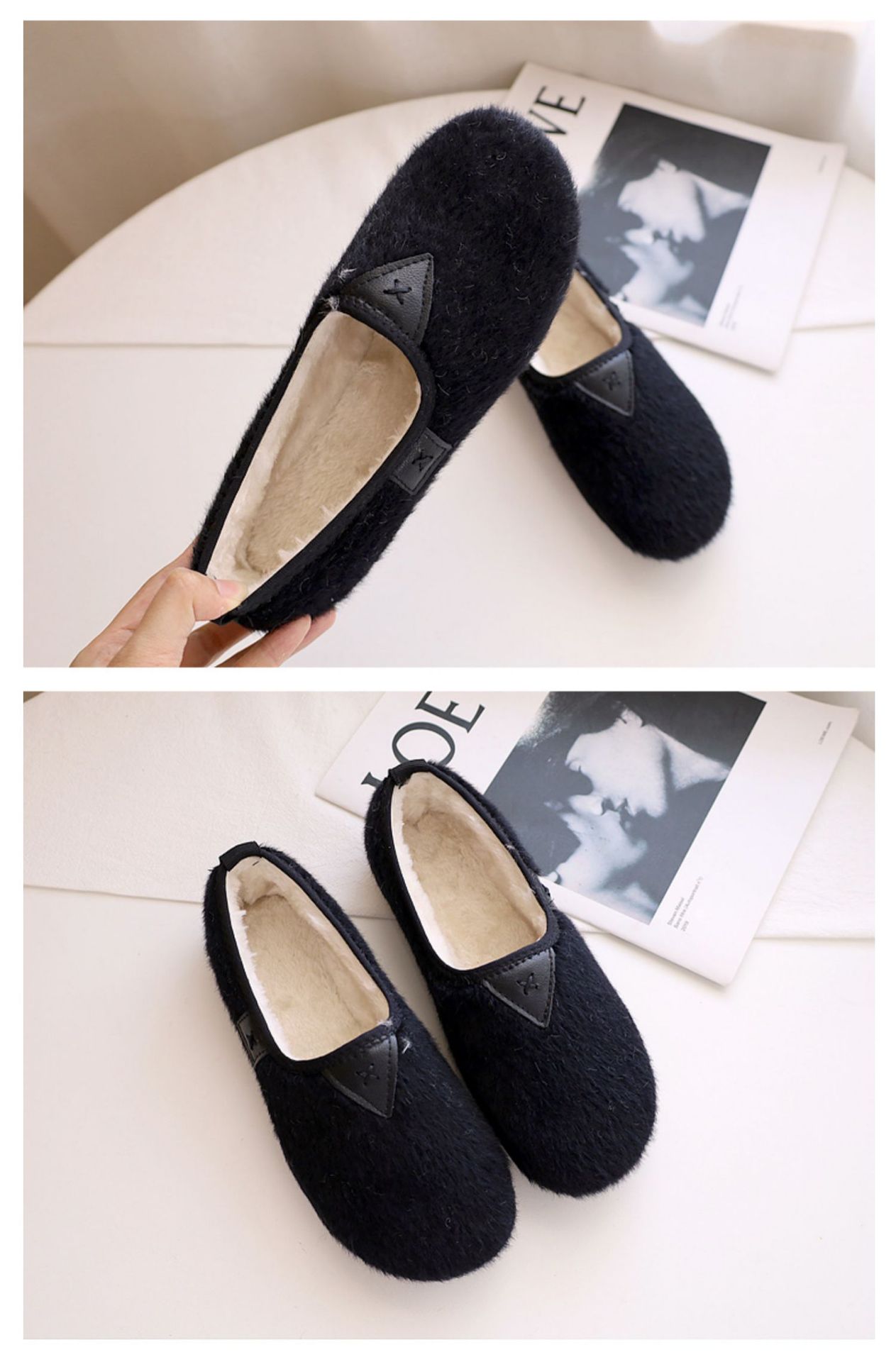 Pregnant Women Cotton Soft Soled Shoes Flat Bottomed Plus Velvet Warm Peasy