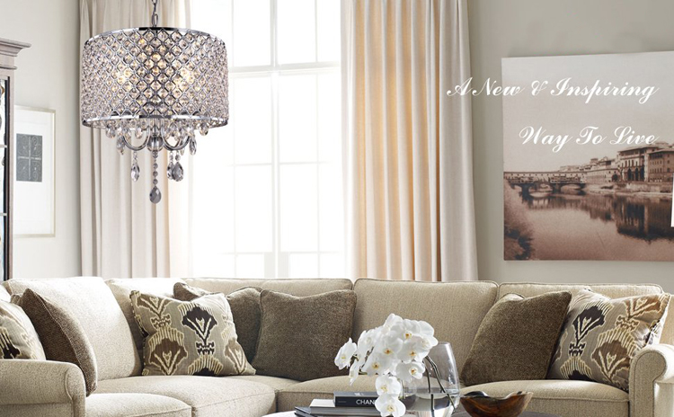 Modern Chandelier Ceiling Lighting with Crystal Lampshade Lighting Dining room Kitchen Hanging Lamp (WH-MI-77)