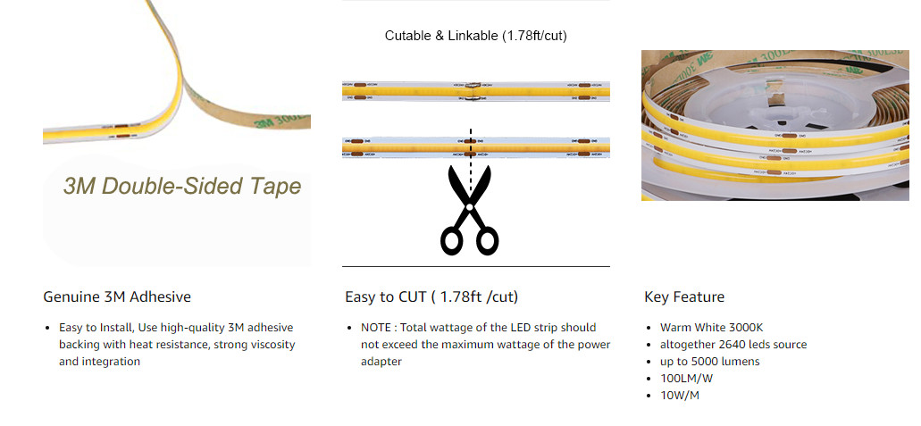 CCT Tunable Dual Color DC24V 10W Flexible FOB led strip Light