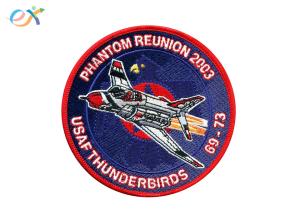 China 100% Rayon Thread Embroidered Military Patches With Merrowed Edge Round Shape wholesale