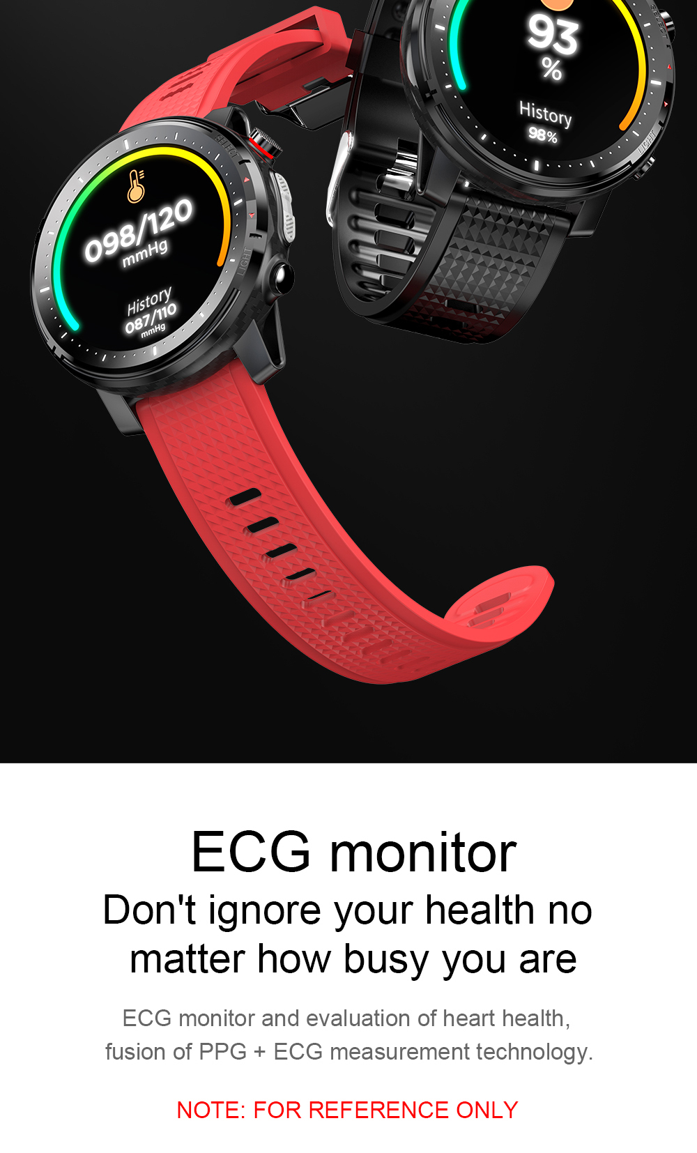 Temperature Smart Band L15 Watch Heart Rate Blood Pressure Monitor Cicret Bracelet Phone