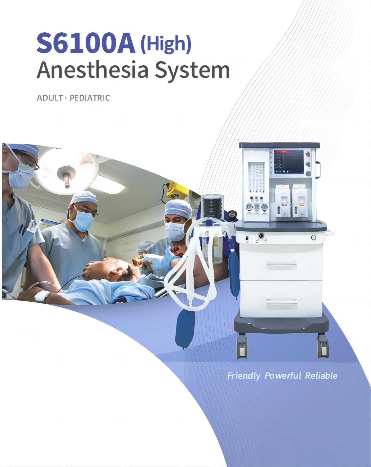 O2 N2O AIR Anesthesia Ventilator Machine S6100A Anesthesia Equipment