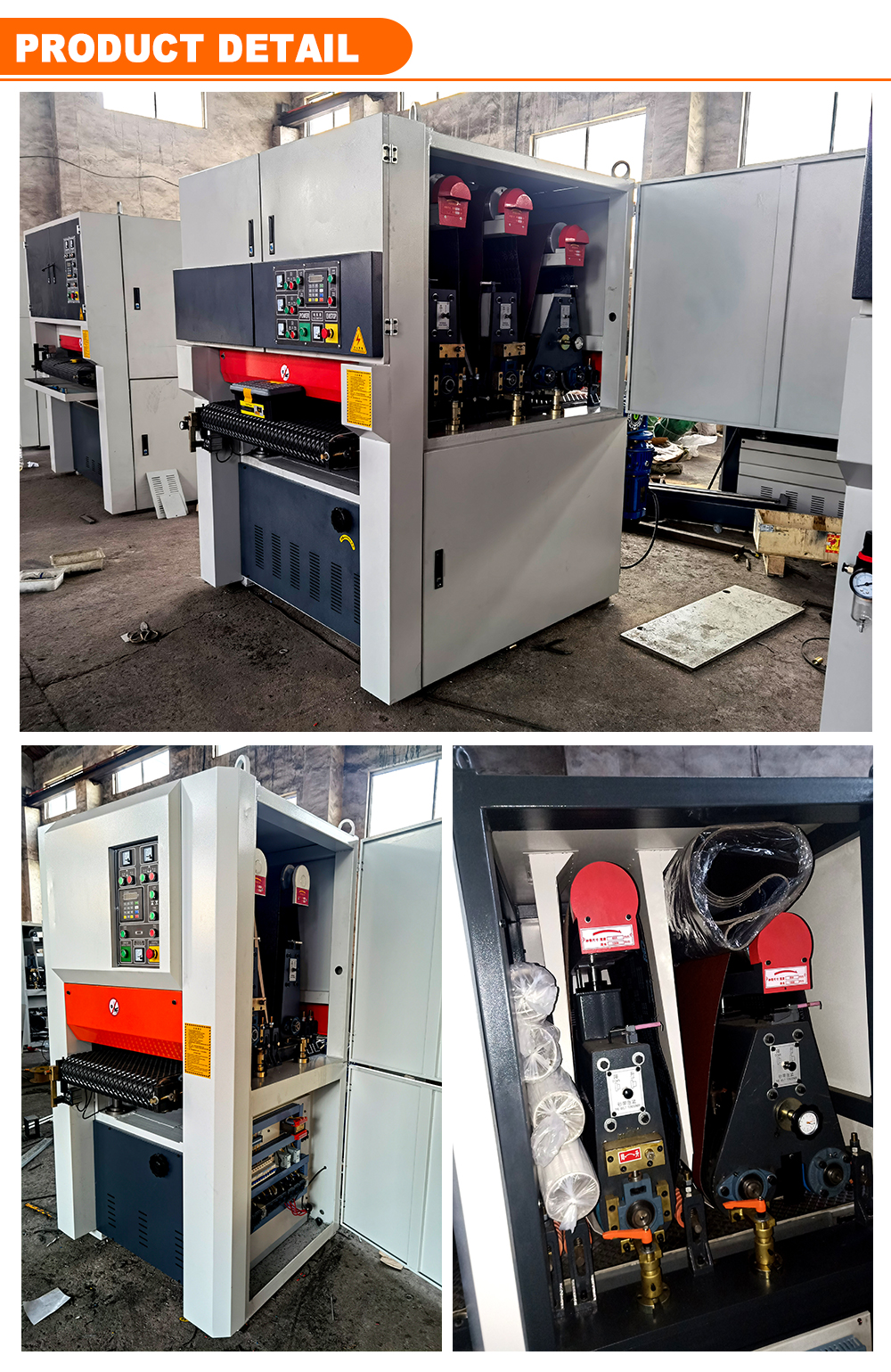 3500 KG R-RP1000 Precise Calibrating Wide Belt Grinding Sander Sanding Machine for Plywood Solid wood Floor