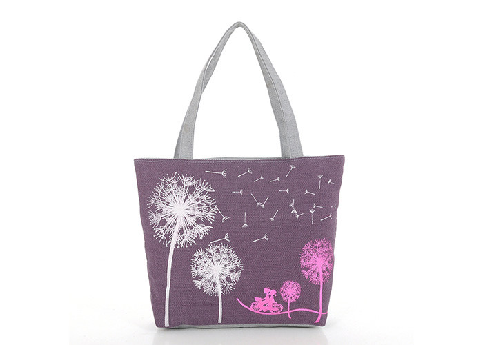 Shopping Usage Canvas Tote Shopper Bag Custom Printing Foldable Long Lifespan