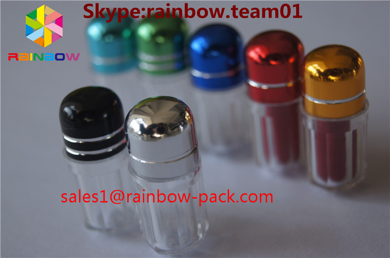 Pill packaging capsule contianer with metal cap sex pill packaging capsule bottle with printed cap sex capsule packaging